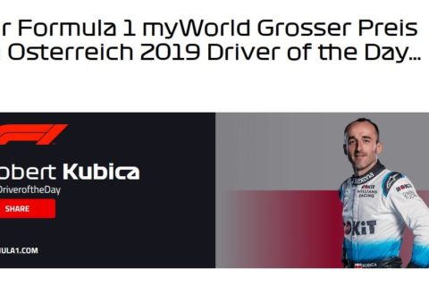 Kibiców poniosła fantazja. Robert Kubica wybrany najlepszym kierowcą na Red Bull Ringu