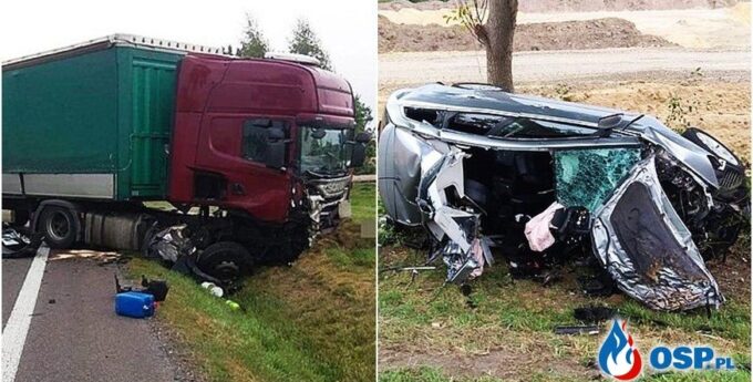 Nie żyje 2-letnie dziecko. Matka wyjechała Mazdą wprost pod tira