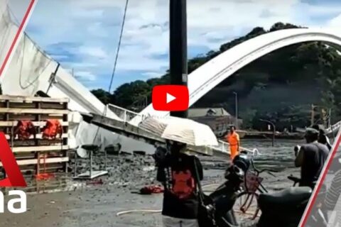 140-metrowy most zawalił się, gdy przejeżdżała po nim cysterna. Jest nagranie