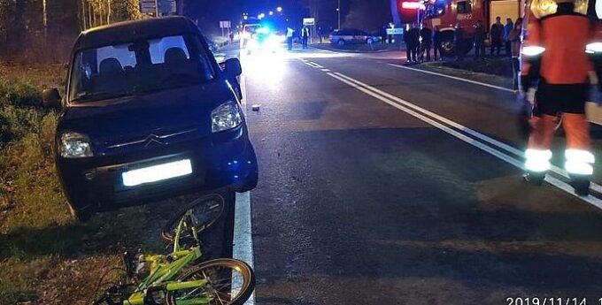 Wjechał w nieoświetlony rower 7-letniego chłopca. Przestroga dla rodziców