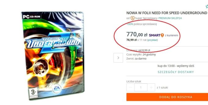 Need For Speed: Underground 2 za 770 złotych! Tak ktoś próbuje wycenić nasze wspomnienia
