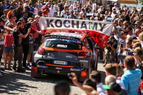 Rajd Polski 2019 Aleksiej Łukjaniuk i kibice