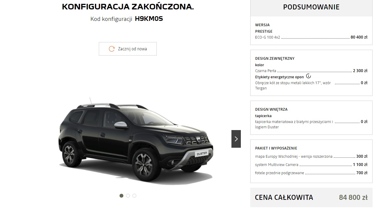 dacia duster cenowy hit