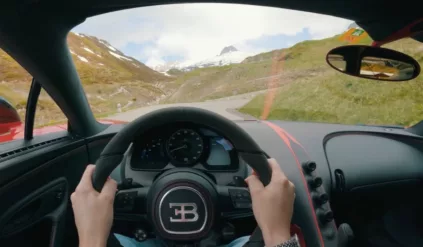 Bugatti o mocy 1500 KM na wakacyjną przejażdżkę. Syk 4 turbosprężarek jest nie do zapomnienia