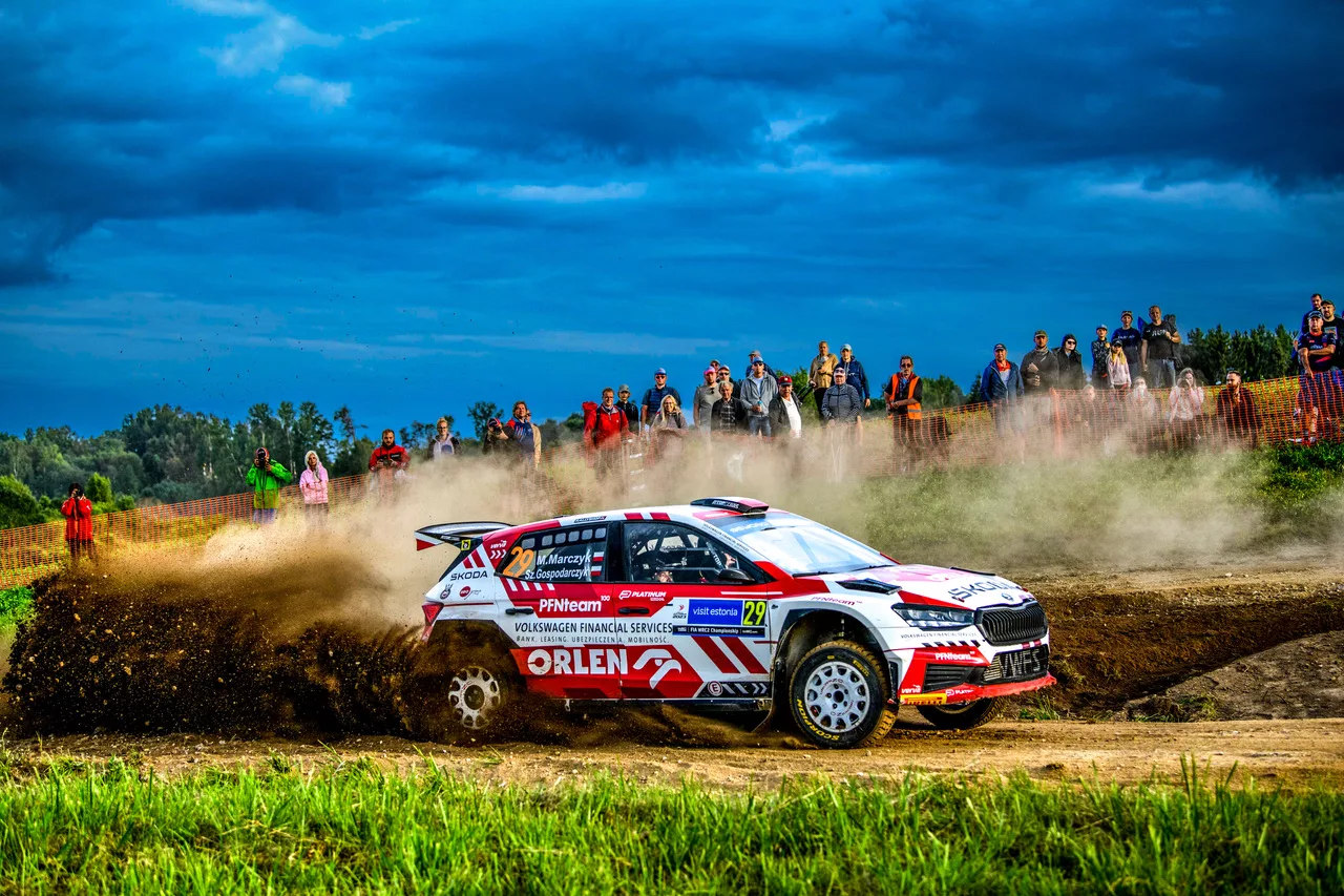 Mikołaj Marczyk / Szymon Gospodarczyk / Skoda Fabia RS Rally2 / Rajd Estonii / WRC / WRC2 / 2023