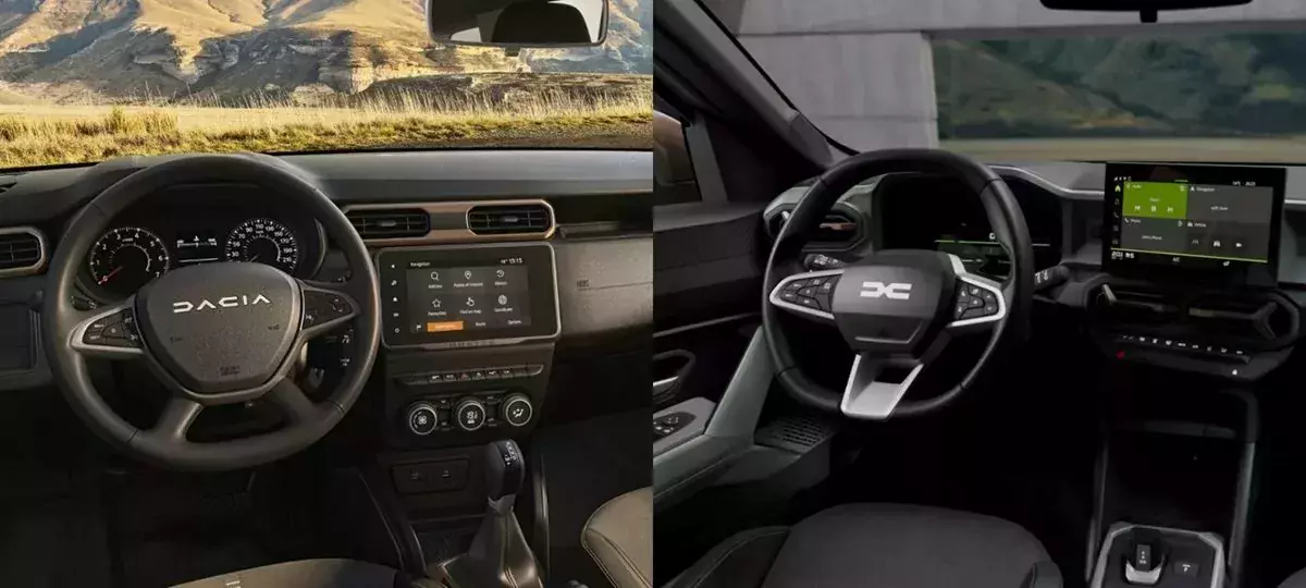 dacia duster 2024 i 2023 kokpit