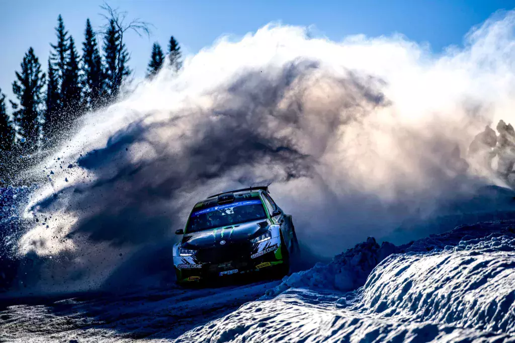 Oliver Solberg / Skoda Fabia RS Rally2 / Rajd Szwecji 2023 / WRC