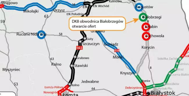 Powstanie obwodnica Białobrzegów na DK8. Kolejne dwie są na etapie przygotowania