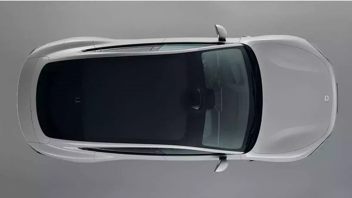 Xiaomi SU7 grey rzut z góry