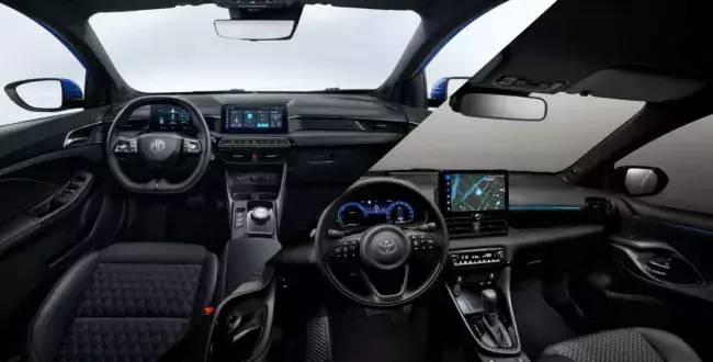 collage interior MG3 Toyota Yaris