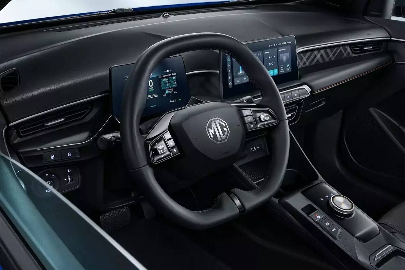 wnetrze nowego modelu moze przypominać to z MG3 Hybrid 2024
