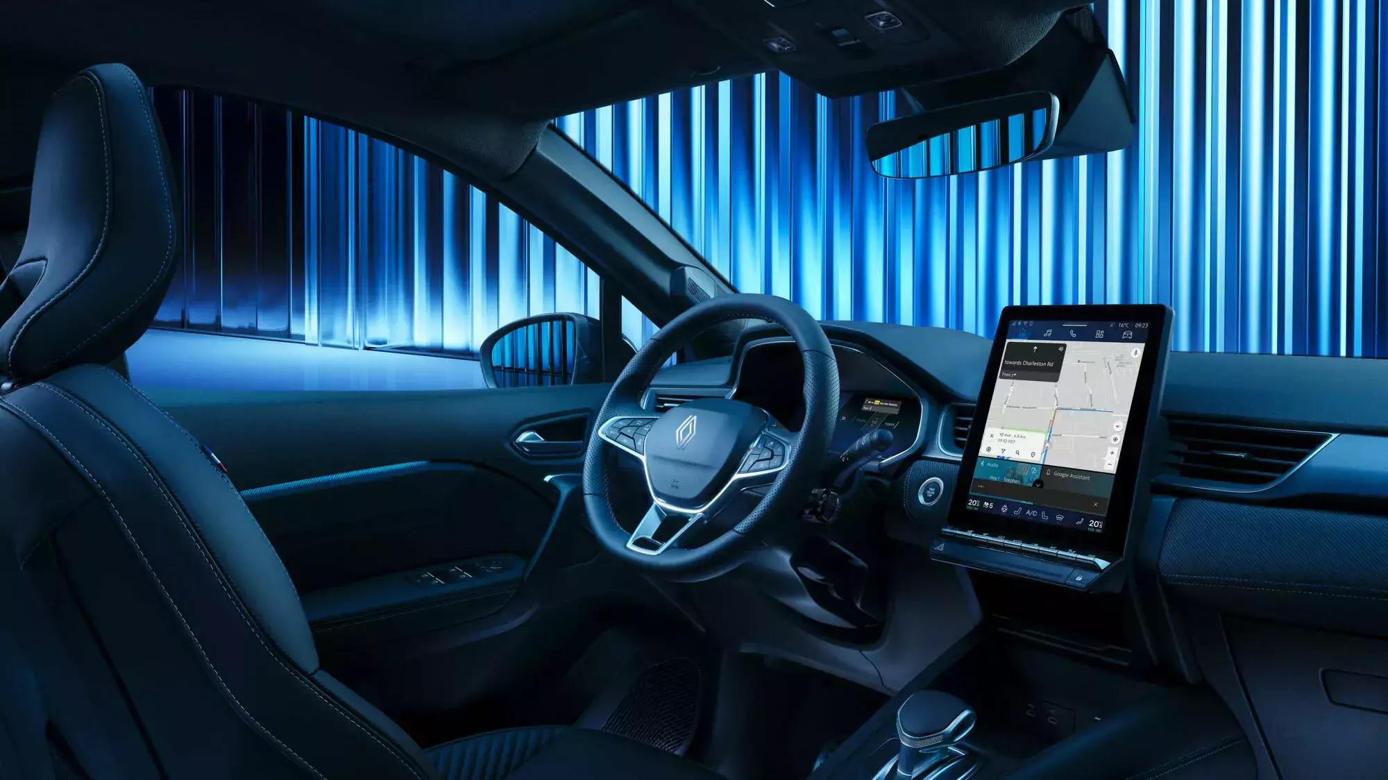 Renault Symbioz E-Tech Full Hybrid / Iconic Mercury Blue / rodzinny SUV / wnętrze