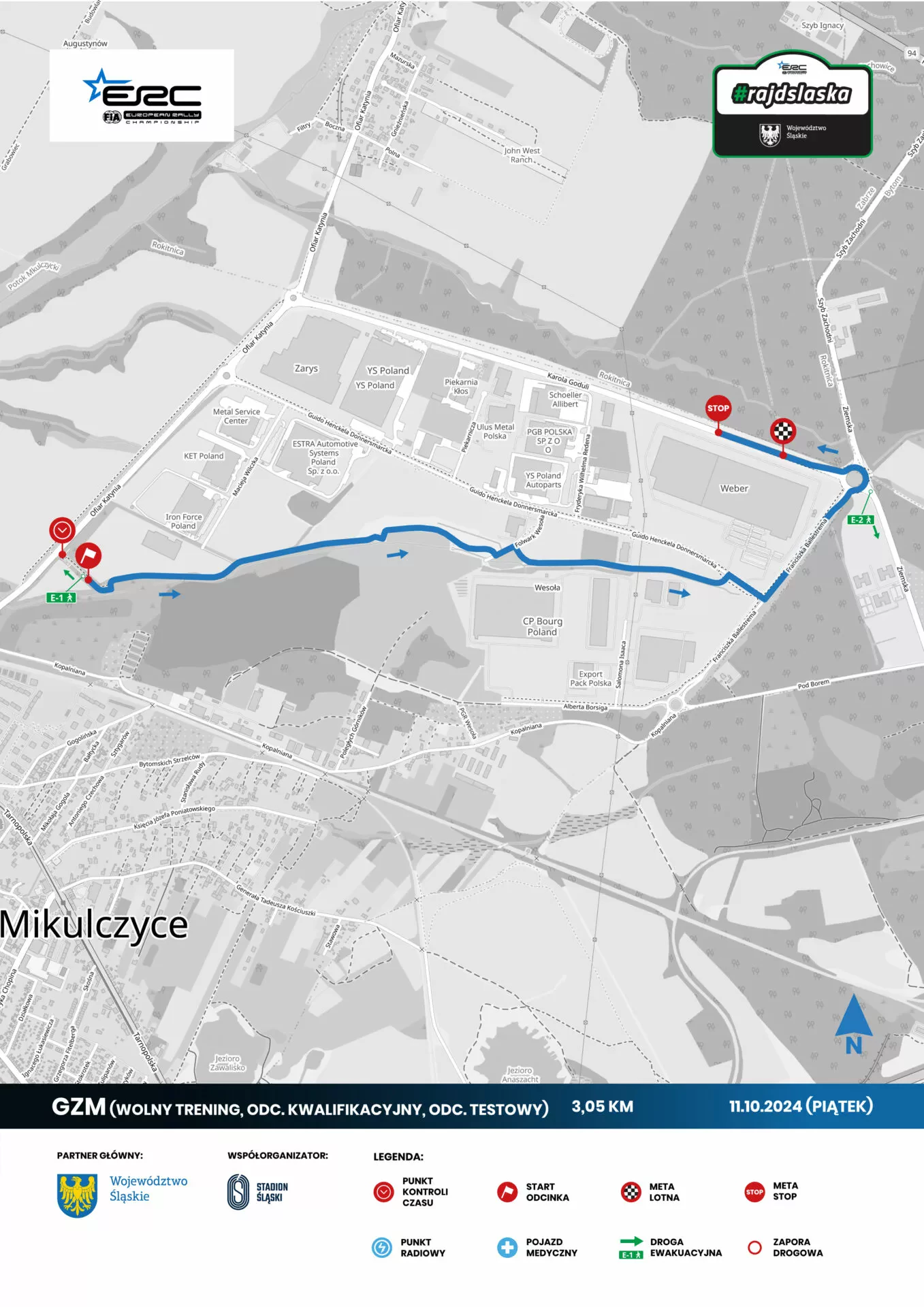 Rajd Śląska ERC RSMP mapy mapa trasy