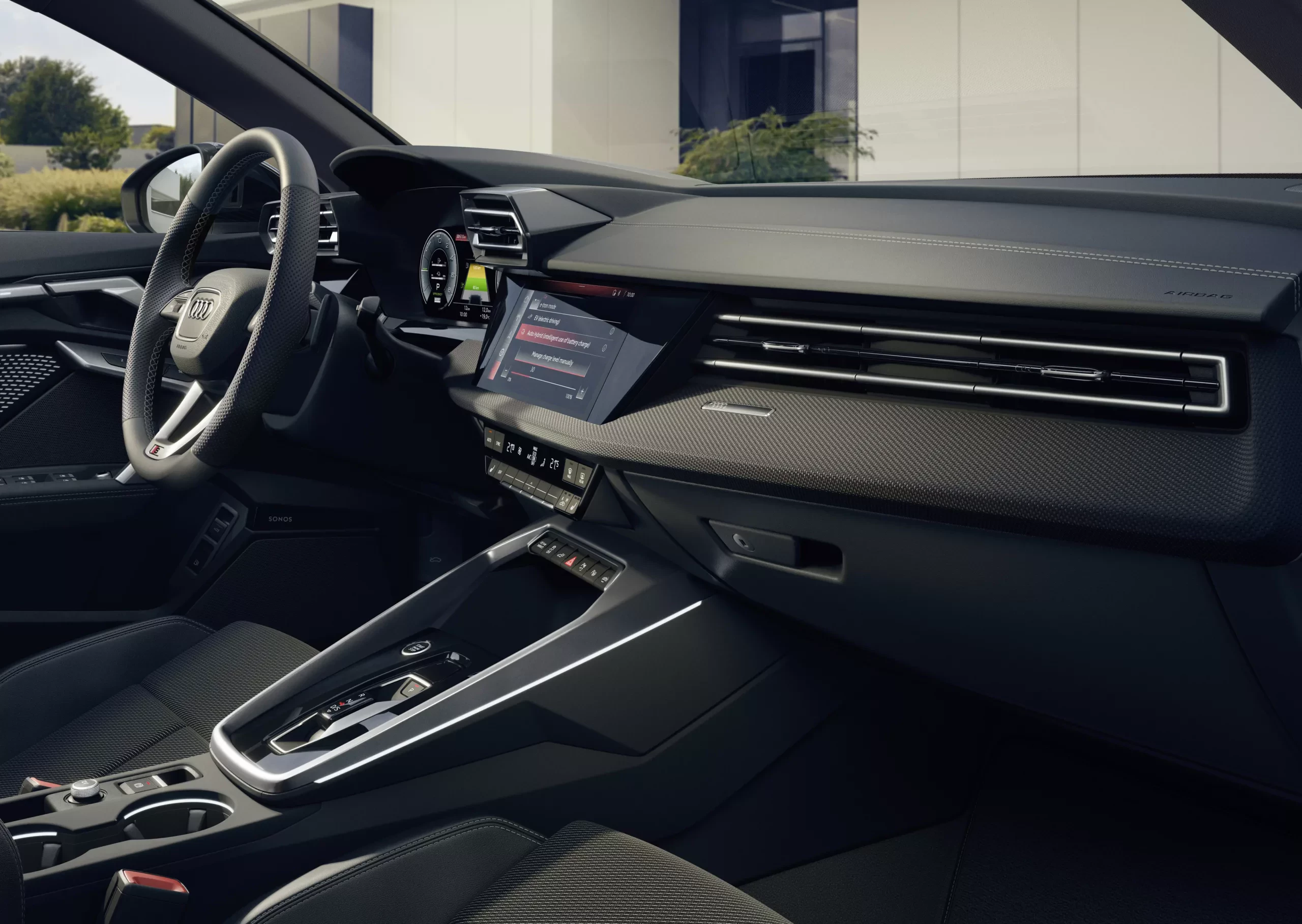 wnętrze ulepszonego Audi A3 Sportback TFSI e