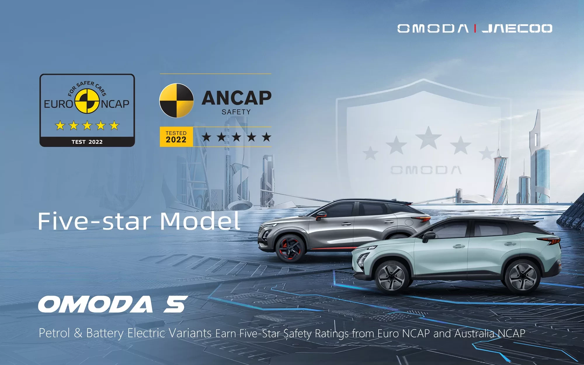Omoda E5 5 gwiazdek Euro NCAP