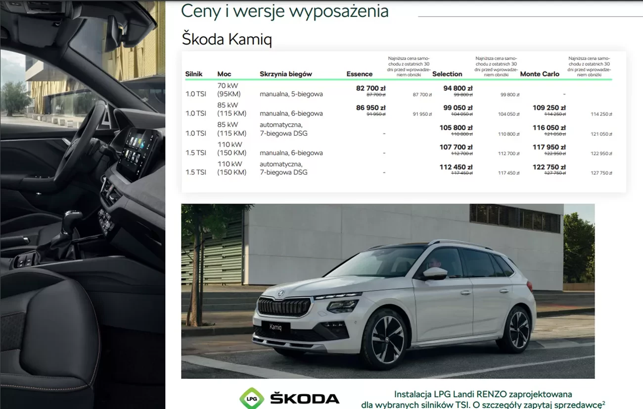 cennik skoda kamiq