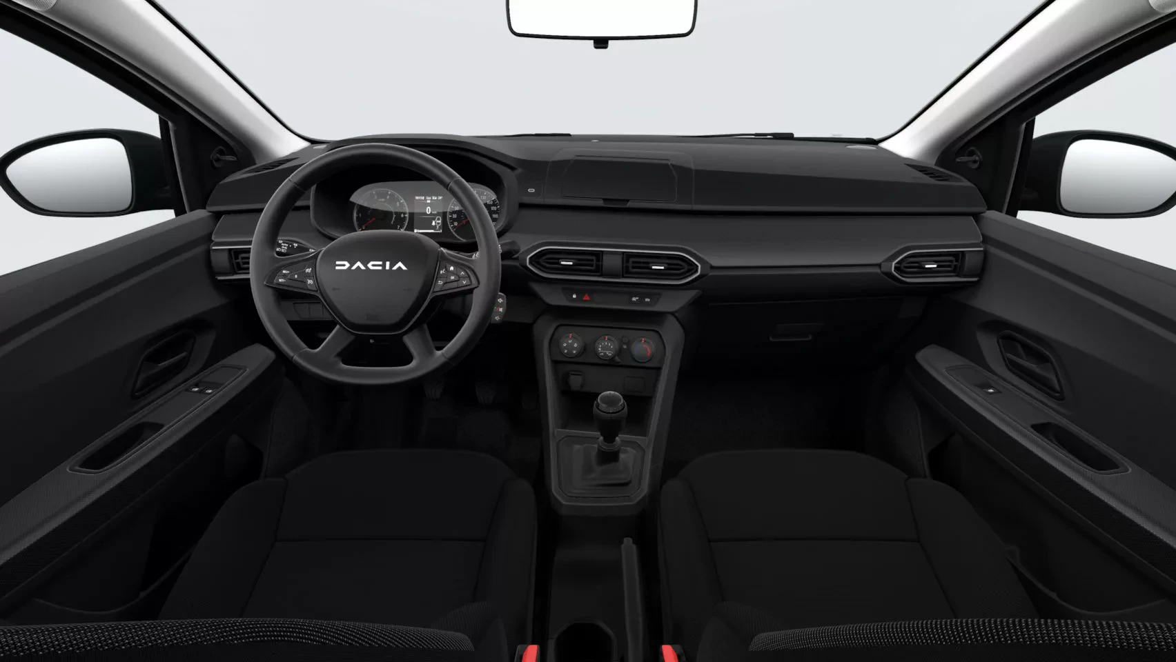 Dacia Sandero / biała / golas / wnętrze podstawowej wersji