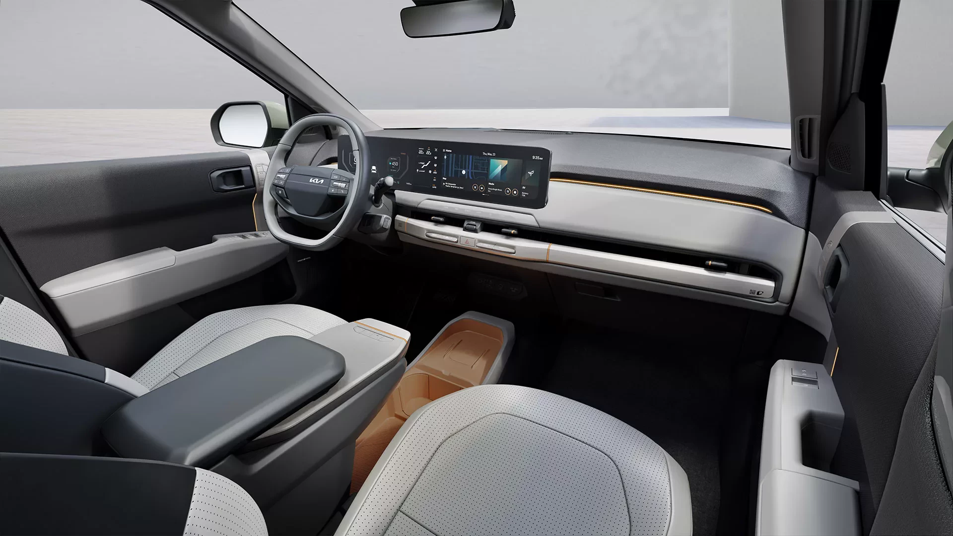 nowa Kia EV3 wnętrze zdjecie poglądowe na wnętzre nadchodzącego model UV4