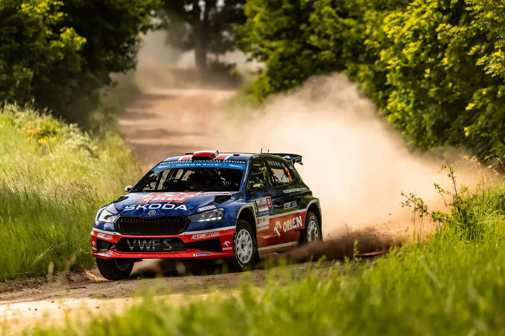 Miko Marczyk / Szymon Gospodarczyk / Skoda Fabia RS Rally2 / Rajd Polski 2025 / ERC