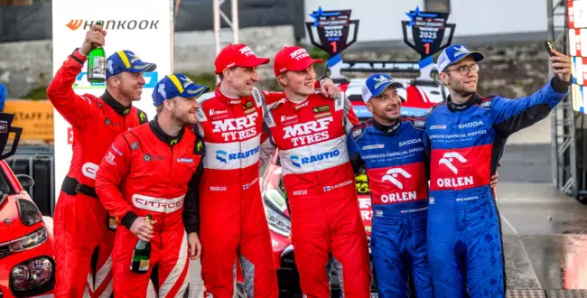 Rajd Węgier 2025 / ERC / podium / Mads Ostberg / Roope Korhonen / Miko Marczyk