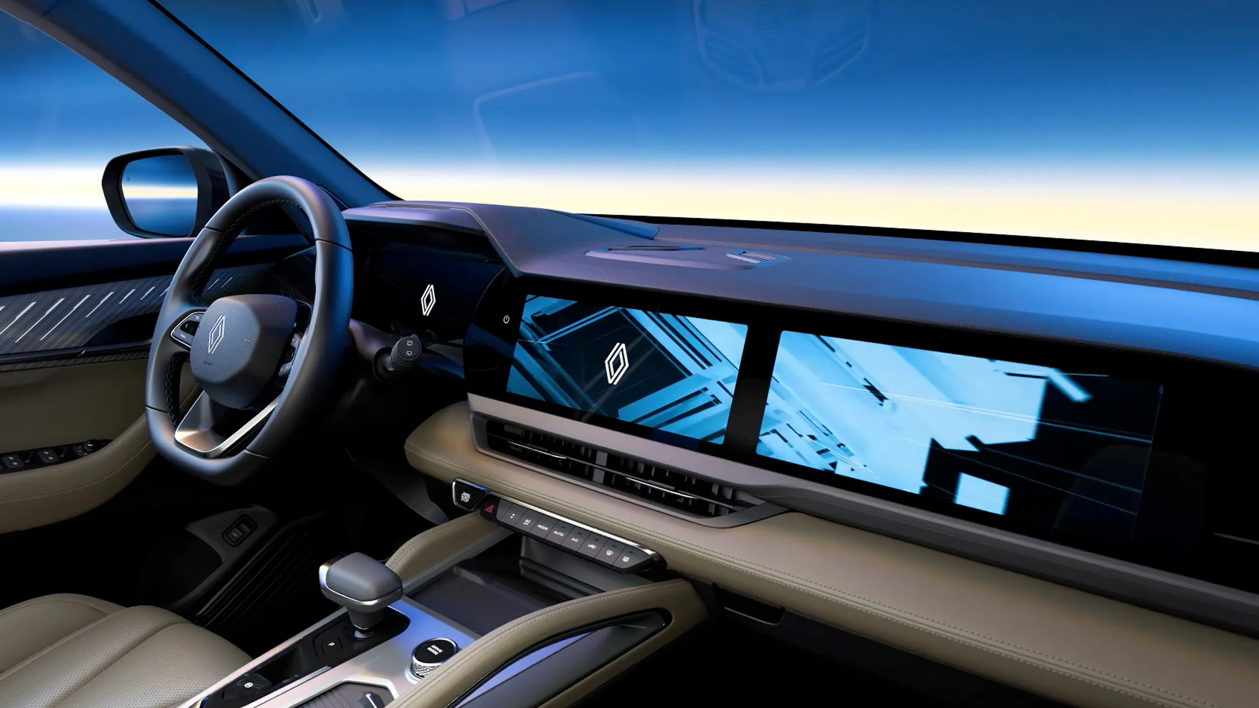 Renault Grand Koleos wnętrze panoramiczne ekrany