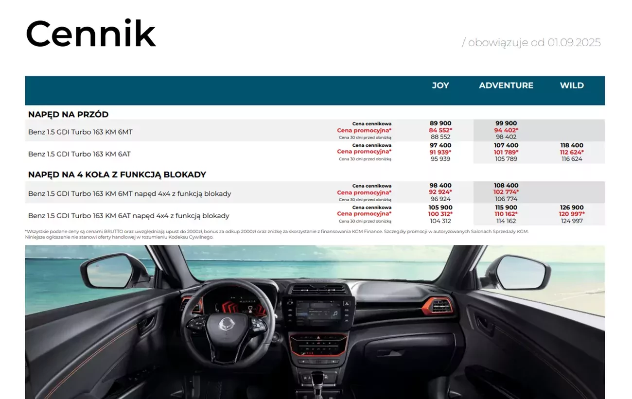 KGM Tivoli oferta 09 2025