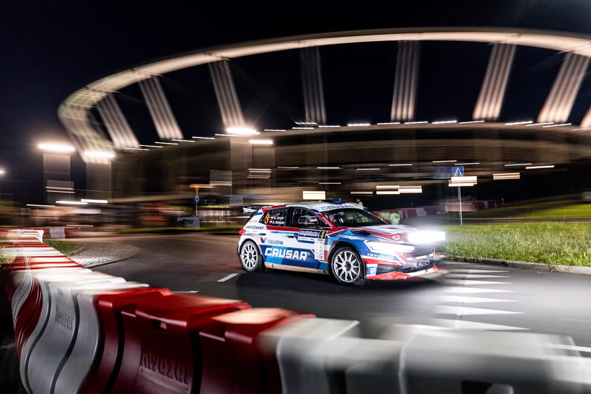 Grzegorz Grzyb / Skoda Fabia RS Rally2 / Rajd Śląska 2025 / Stadion Śląski