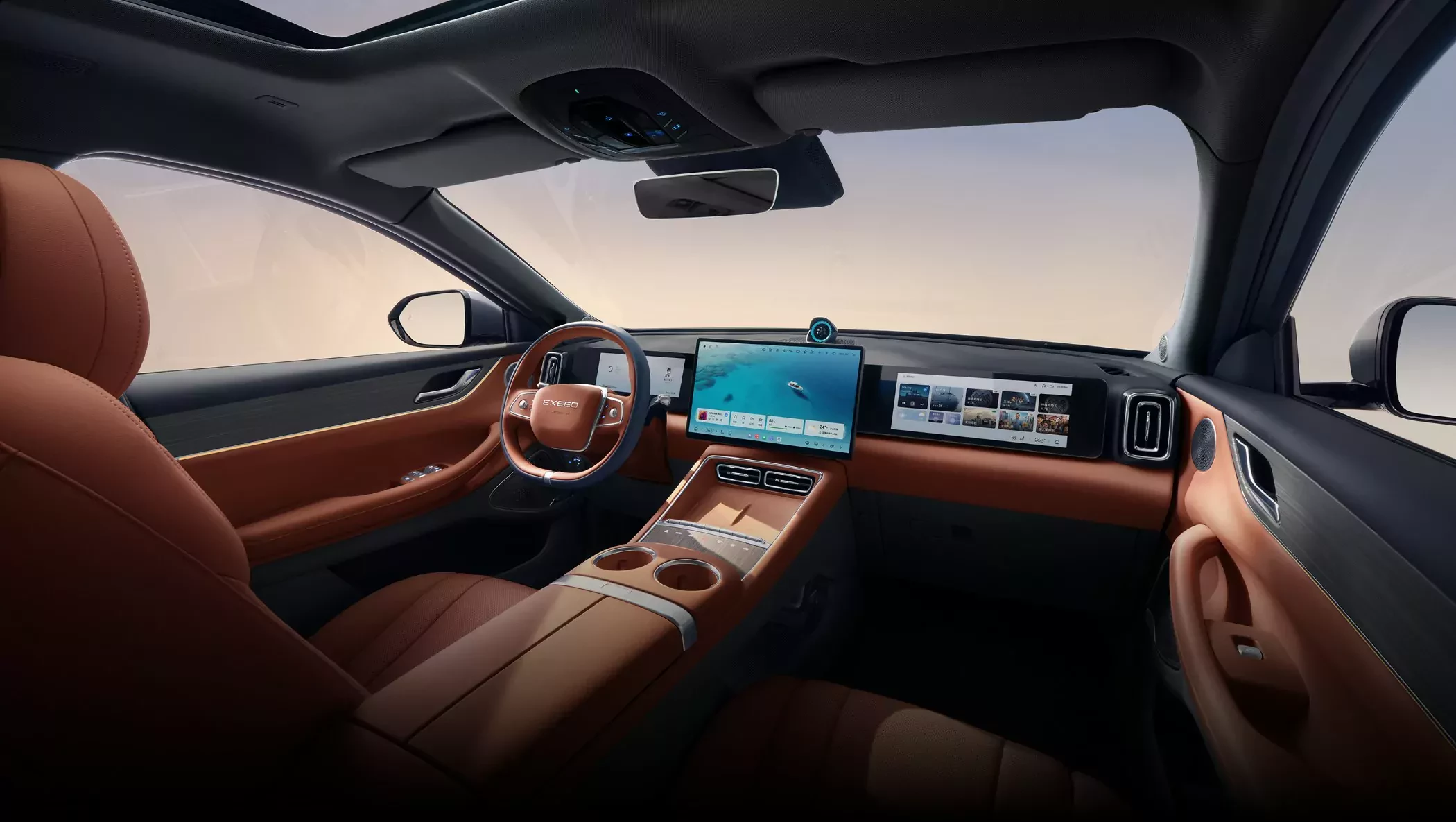 Exeed ET5 SUV hybrydowy widok kokpitu