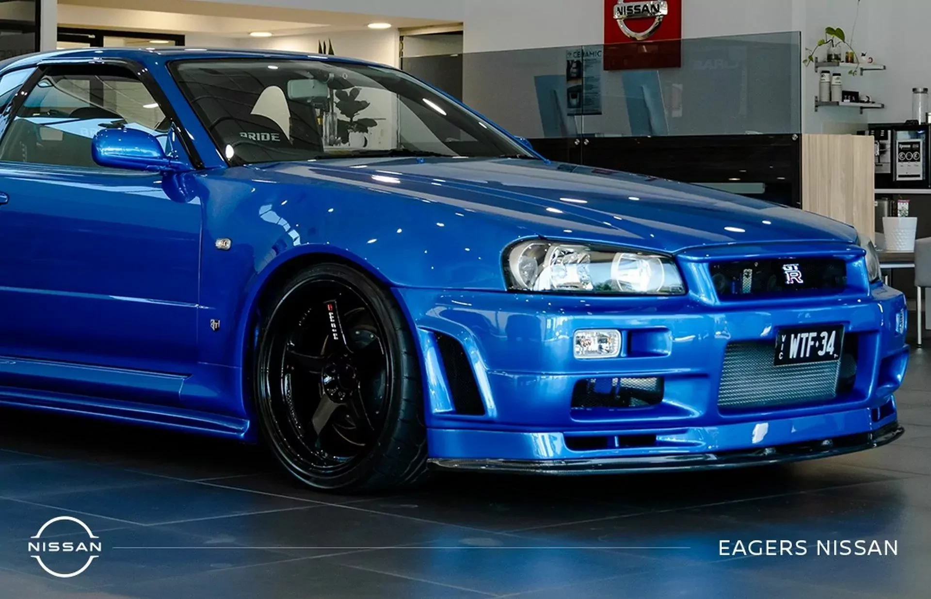 Nissan Skyline R34 R 34 GT-R Eagers Barry wymiana Leaf elektryczny