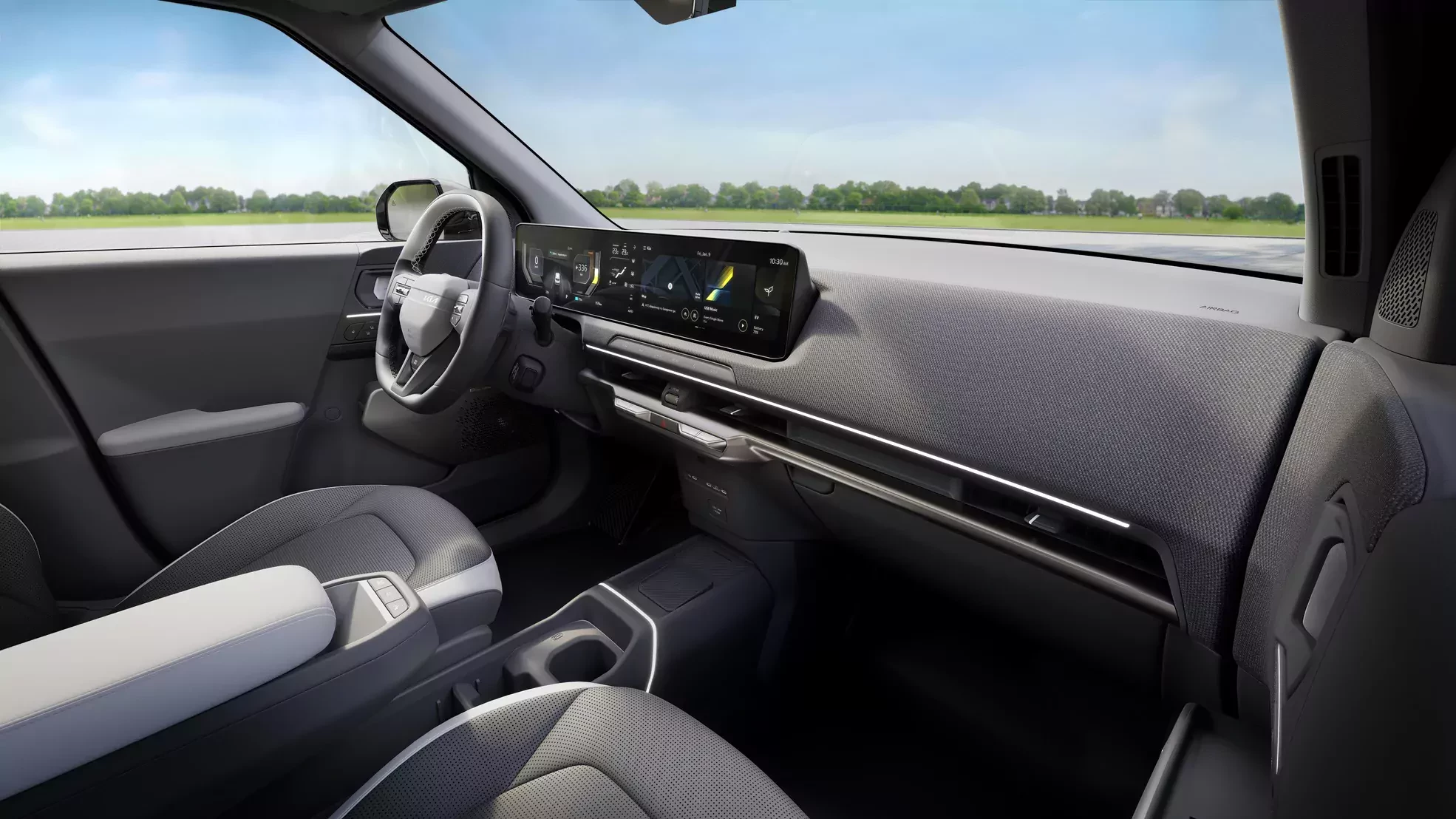 Kia EV2 widok wnętrza, które daje prawdziwy popis technologii marki