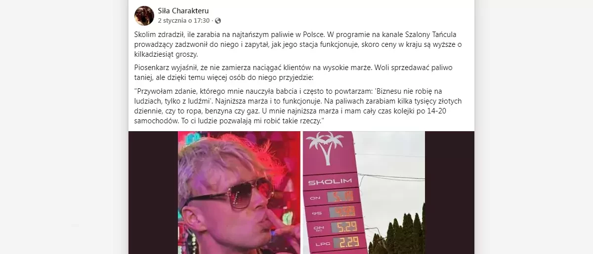 stacja paliw Skolim ceny paliw u Skolima Czeremcha cena benzyna diesel