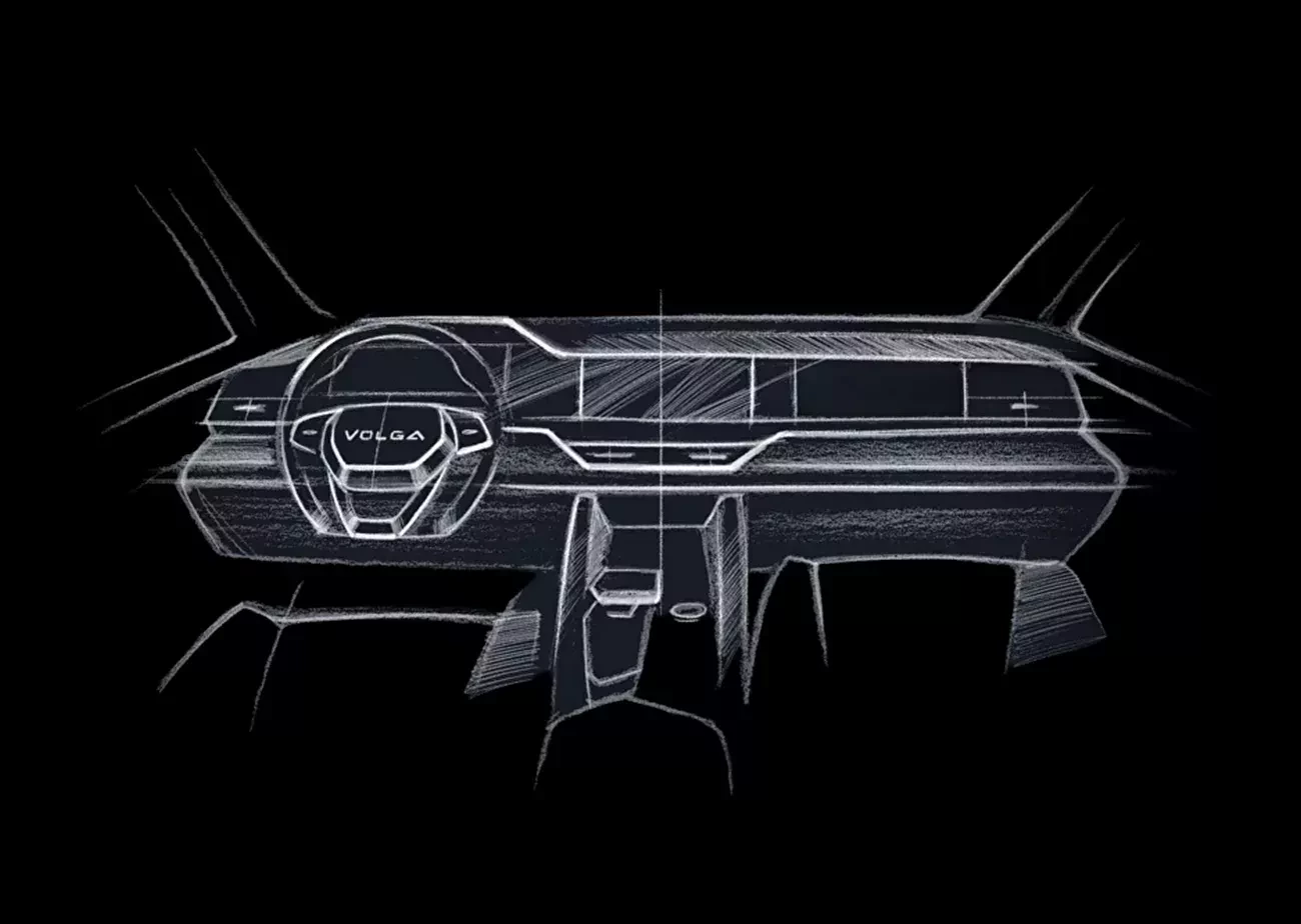 Nowa Wołga 2026 widok wnętrza nowego modelu