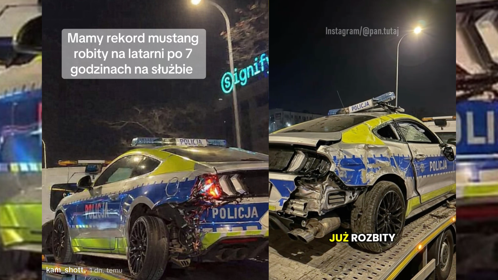 Nowy policyjny Ford Mustang rozbity po 7 godzinach – rekord Polski. Tak robią nas w balona