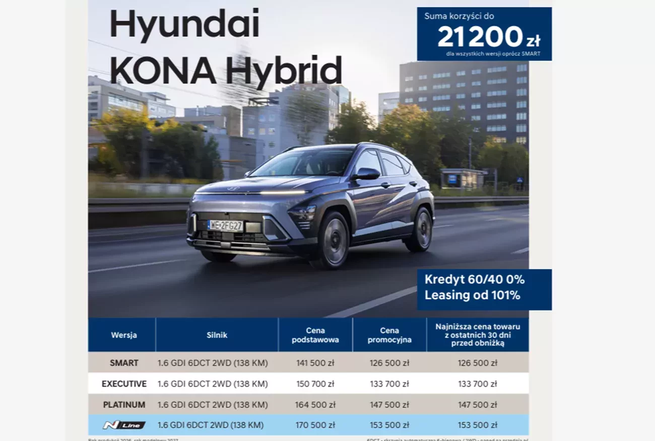 Oferta SUV Hyundai Kona Hybrid 2026