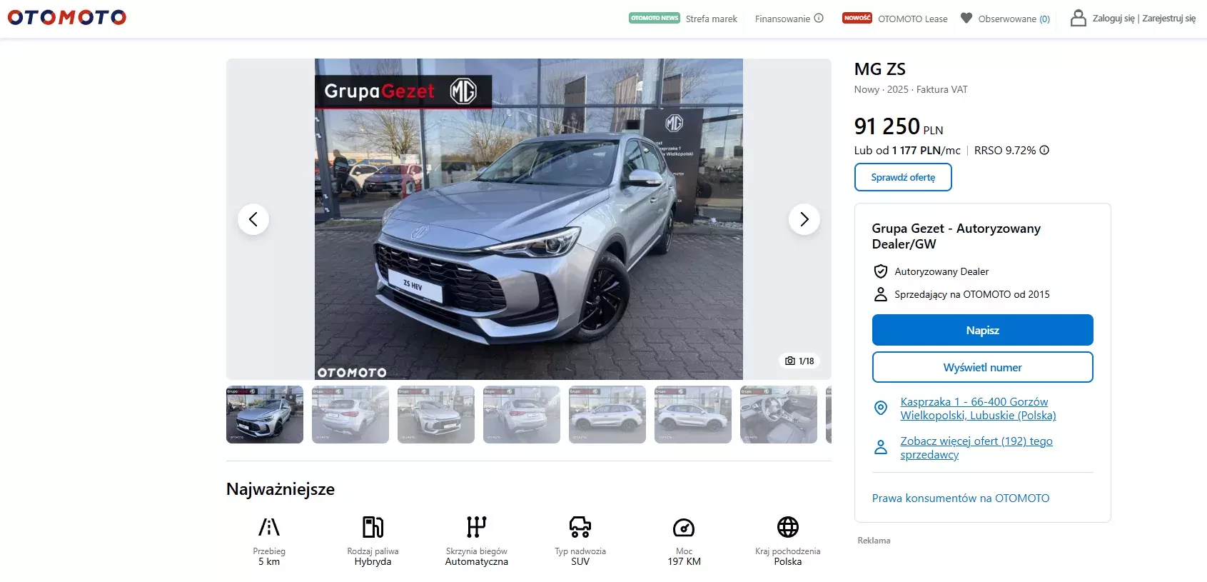 Oferta SUV MG ZS Hybrid
