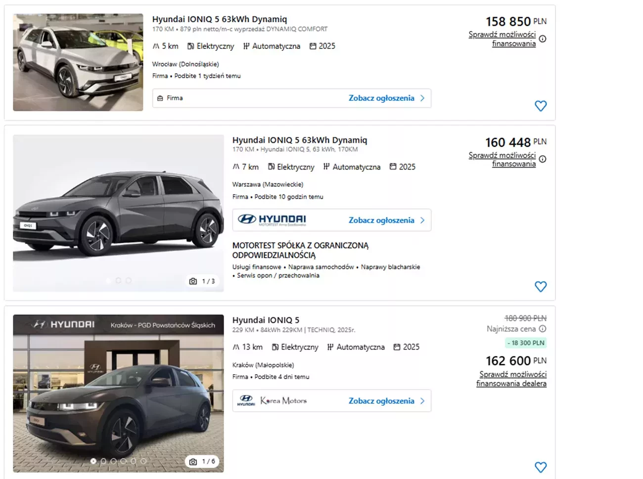 Oferty modelu Ioniq 5