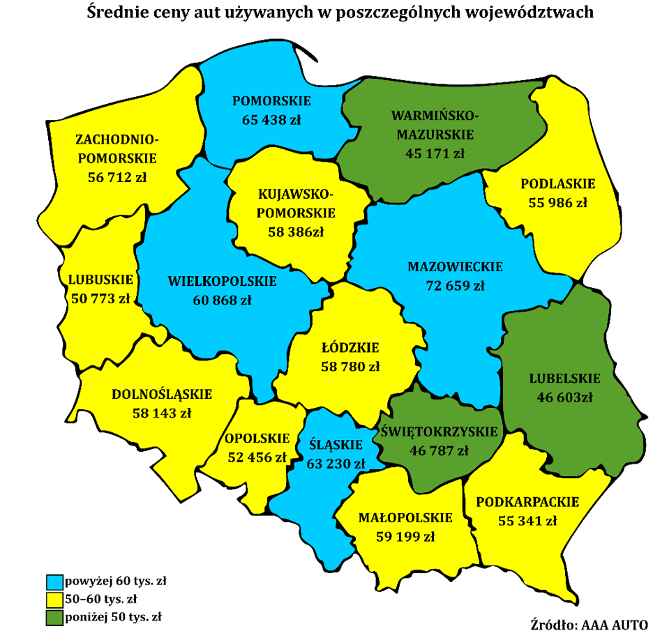Średnie ceny auta używanego w Polsce - kwiecień 2026 r.
