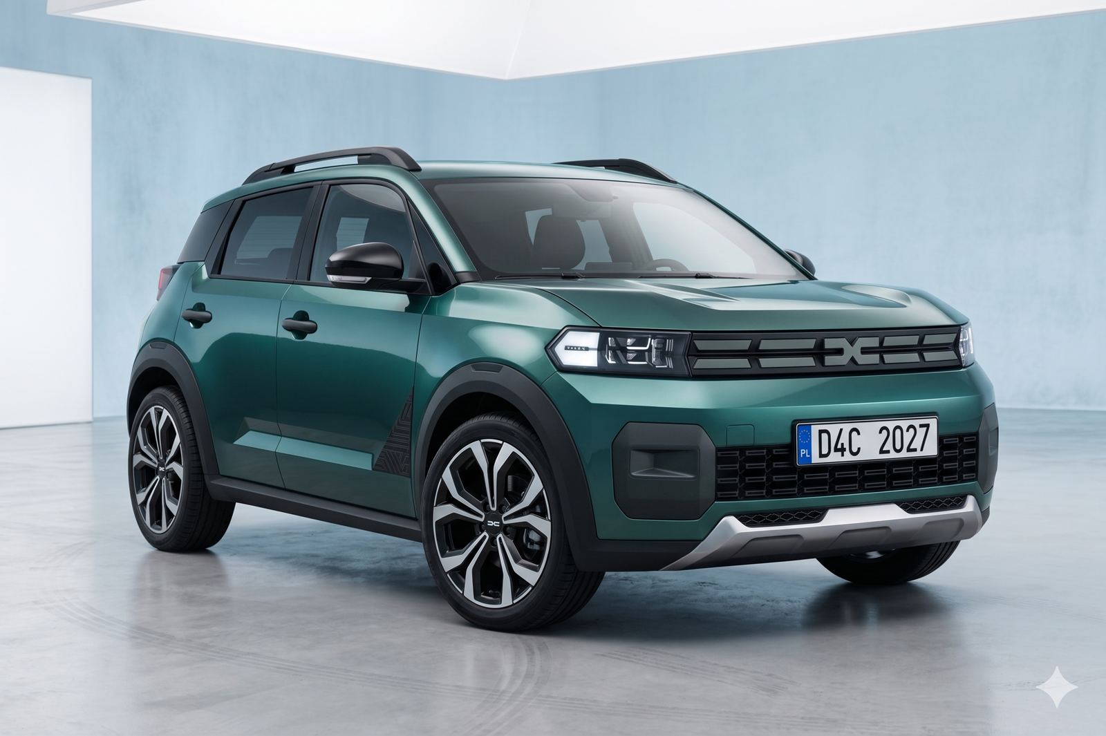 Render Dacia New Spring 2027 widok z przodu Gemini_Generated_