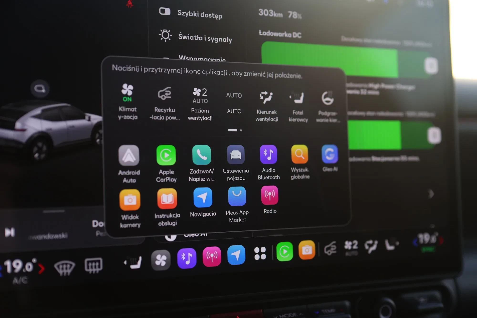 Nowy system multimedialny PLEOS - ekran Hyundaia Ioniqa 3
